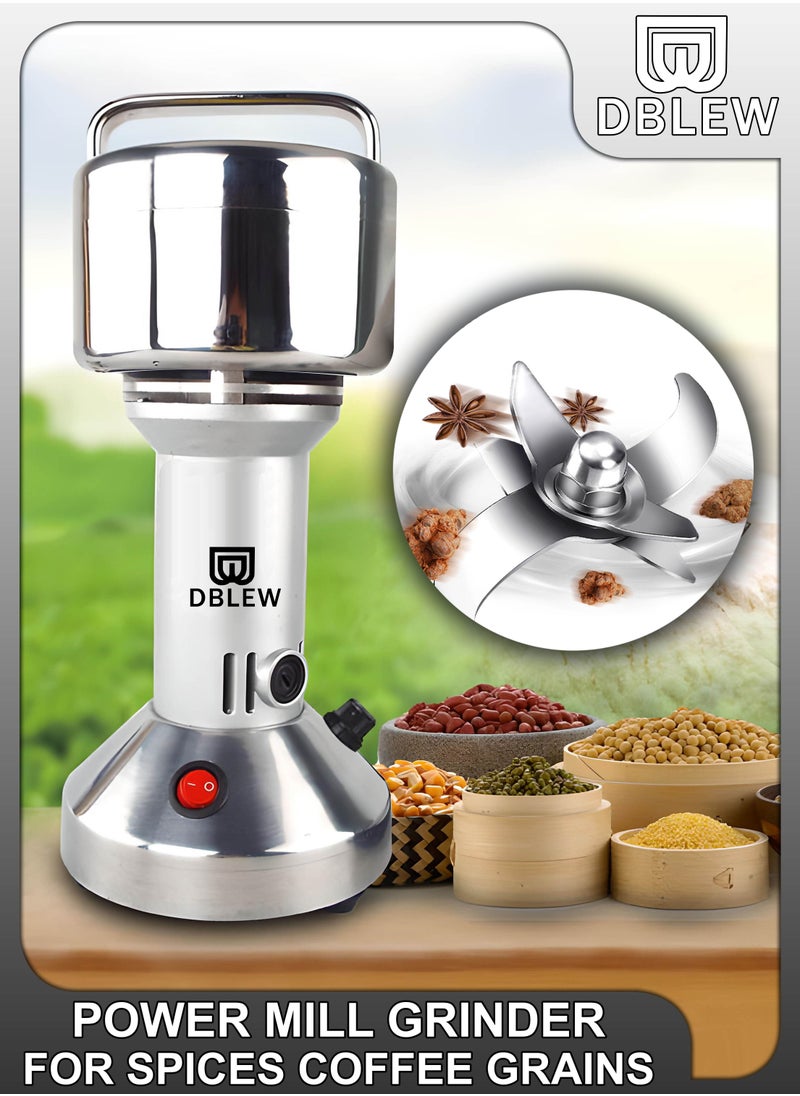 DBLEW 150 Grams Electric Grain Mill Powder Cereal Spice Superfine Dry Grinder Herb Flour Crusher Commercial Coffee Pulveriser Grain Household Portable Grinding Machine  - Image 1