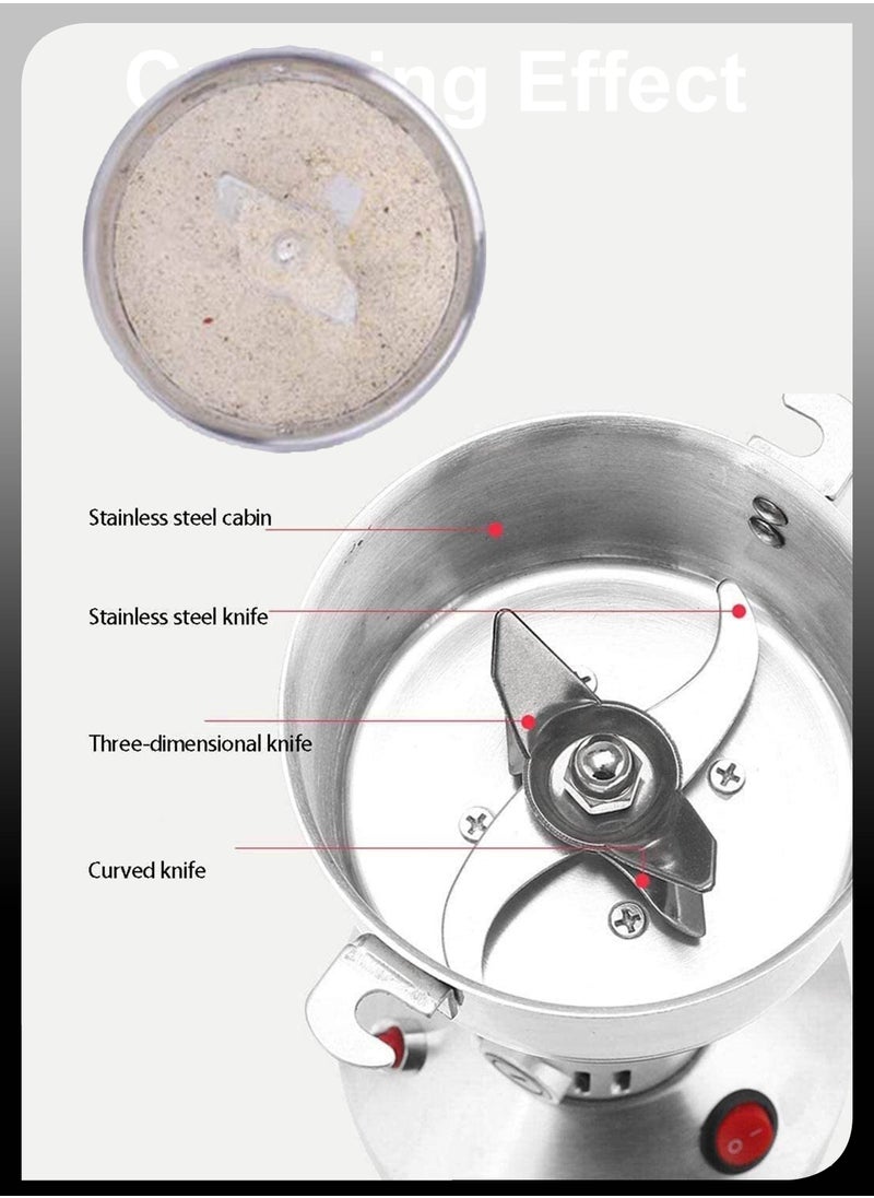 DBLEW 150 Grams Electric Grain Mill Powder Cereal Spice Superfine Dry Grinder Herb Flour Crusher Commercial Coffee Pulveriser Grain Household Portable Grinding Machine  - Image 5