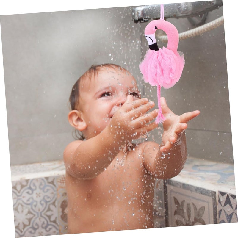 Flamingo Bath Balls 3pcs Cartoon Mesh Shower Balls for Kids Adorable Bath Accessories - Image 3