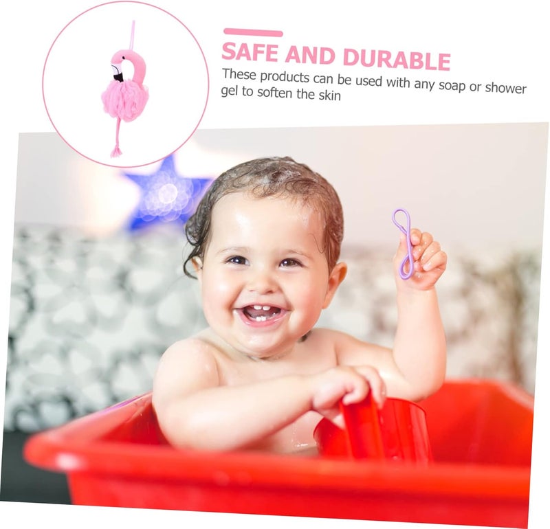 Flamingo Bath Balls 3pcs Cartoon Mesh Shower Balls for Kids Adorable Bath Accessories - Image 5