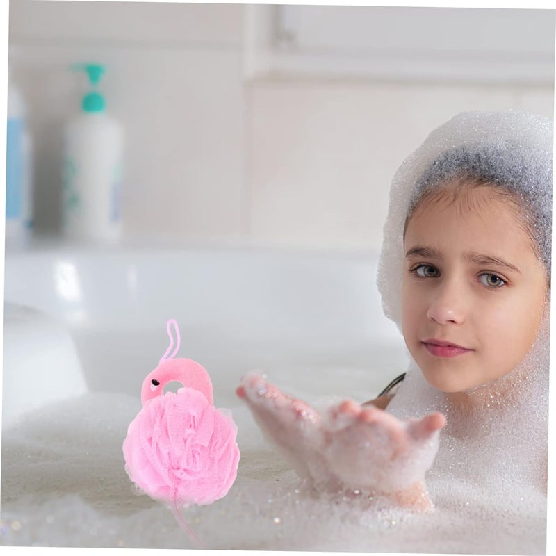 Flamingo Bath Balls 3pcs Cartoon Mesh Shower Balls for Kids Adorable Bath Accessories - Image 4