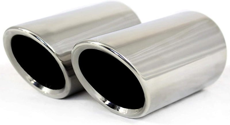 Dsycar Exhaust Tips Pair for VW JETTA, SAGITAR, POLO, GOLF 7 & BMW 325i/328i (Silver) - Image 1