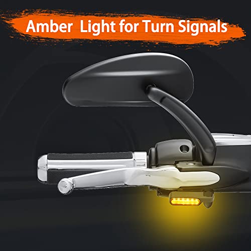 MotoParAcc Mini Handlebar Sequential LED Turn Signals, 12V Front Motorcycle Running Lights for Harley Sportster, Dyna, Road King, Softail, Honda CBR, Yamaha, Victory - Image 3