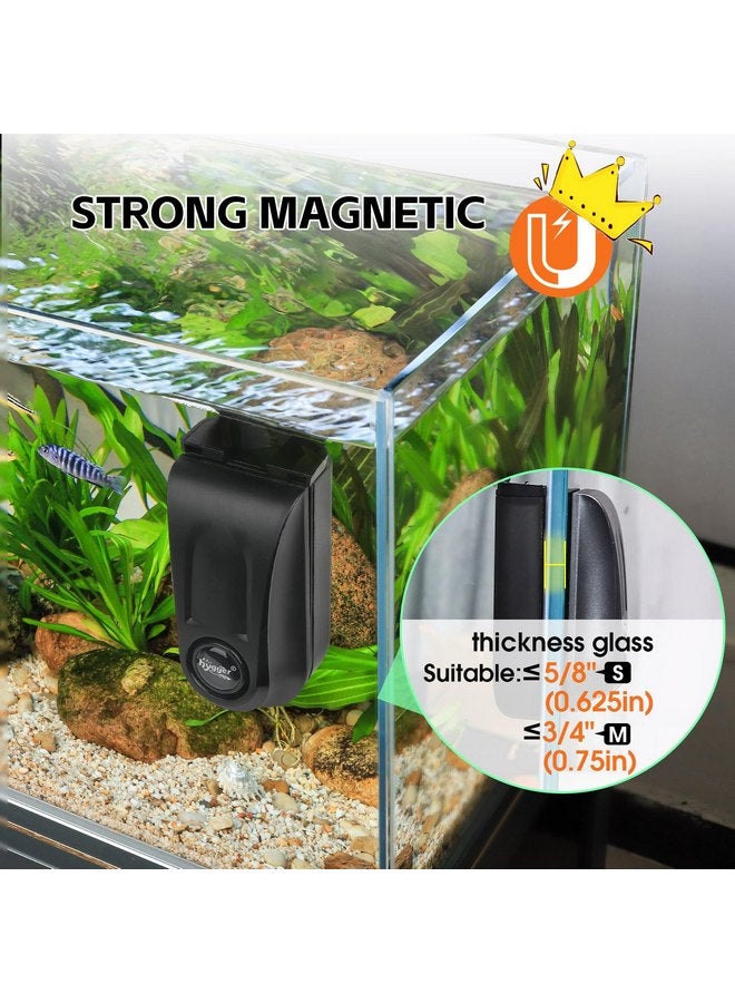 hygger Aquarium Glass Cleaner, Magnetic Fish Tank Cleaner Brush with 2 Aquarium Alg-ae Scrapers Floating Strong Magnetic (S) - Image 2