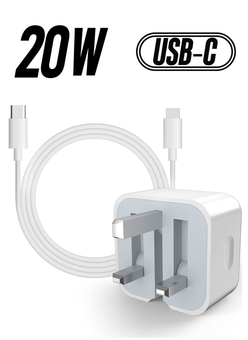 Generic - USB C Plug 20W USB C PD Charger Fast Wall Charger with 1M/3FT Cable Foldable Durable Power Delivery 3.0 Adapter Compatible with Phone 13/12/12 Pro/12 Pro Max/11 Pro Max/SE Pad ProUSB C Plug 20W USB C - Image 1