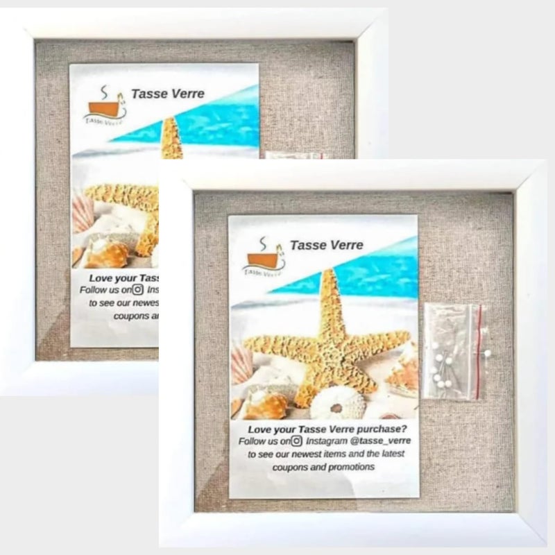 Tasse Verre Tasse Verre Display Shadow Box Frame (2-Pack) - Ready to Hang Shadowbox Picture - Easy to Use - Box Display  Baby  Sports Uniforms  Military Medals  Pins  Wedding. (White  8x8) - Image 1