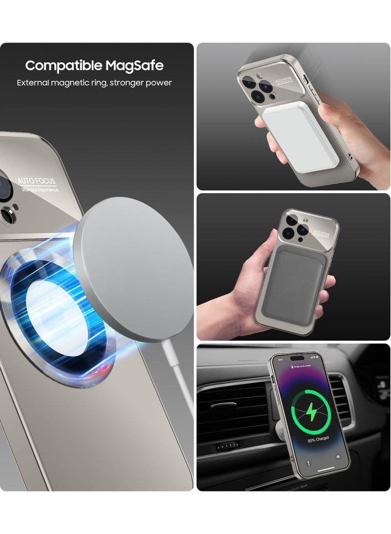 Y&D Applicable To Apple 13pro Matte Standard Leakage Magnetic Large Window Mirror Mobile Phone Protective Case - Image 3