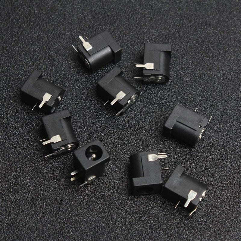 DIKAVS Breadboard-Friendly 2.1mm PCB Mounting Female DC Power Barrel Jack (Pack of 10) - Image 3