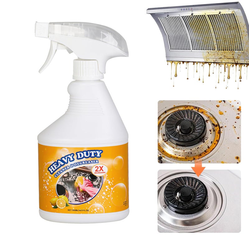 16.9 Fl Oz Clean Up Kitchen Oil Stains Spray, Kitchen Heavy Duty Cleaner Spray,All-Purpose Oil Stain Remover and Degreaser Spray, Multipurpose Foam Cleaner Spray, Kitchens Grease Cleaner - Image 1