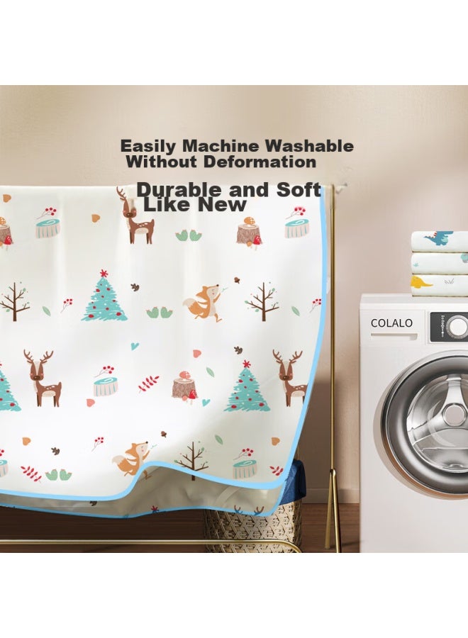 Tongkui Large Size Washable Waterproof Bed Sheet Baby Children's Urine Pad 7a Antibacterial Blue Deer 150*200cm - Image 2