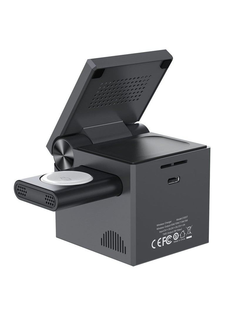 XO CX027 Magnetic Wireless  3-in-1 Charging Station Pocket Sized Powerhouse Compact For Travel With Fast Charging - Image 1