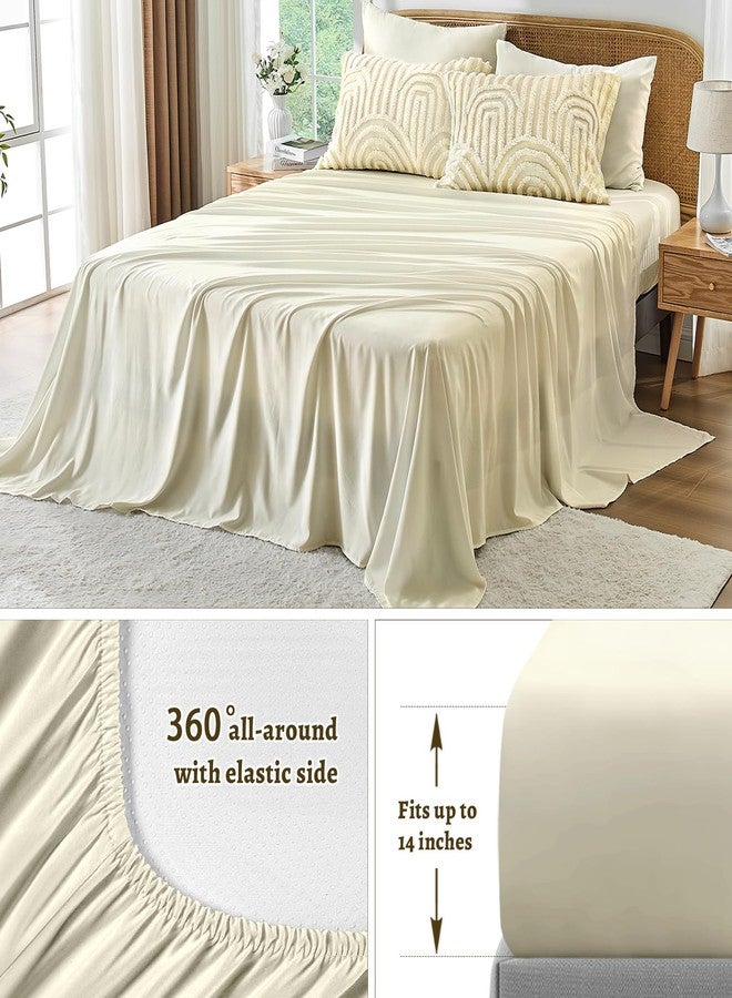 Nesker Boho Tufted Queen Comforter Set, 7 Pcs Beige Bedding Sets, Soft Cozy Chic Bed in a Bag, Arch Pattern Shabby Bed Set All Season with Comforter, Fitted Sheet, Flat Sheet & Pillowcases - Image 5