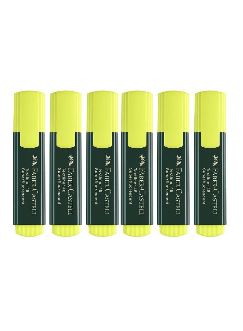 FABER-CASTELL Chisel Tip Highlighter Yellow 6pieces - Image 1