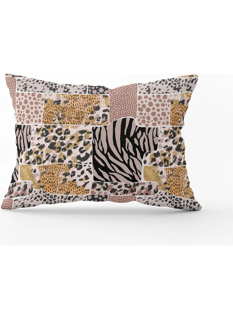 Cango Home Brown Pink Zebra Leopard Patterned Digital Print Throw Pillow Pillow Case - CGH359-3550 Double Sided Printed