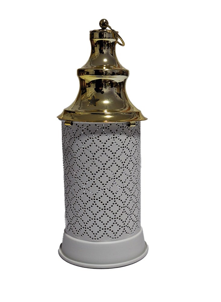 Ramadan lantern for children or home decor, musical lantern, Ramadan song with gentle lighting, Ramadan lanterns, metal toy lantern and a beautiful design in white and gold for a peaceful Ramadan atmosphere. - Image 2
