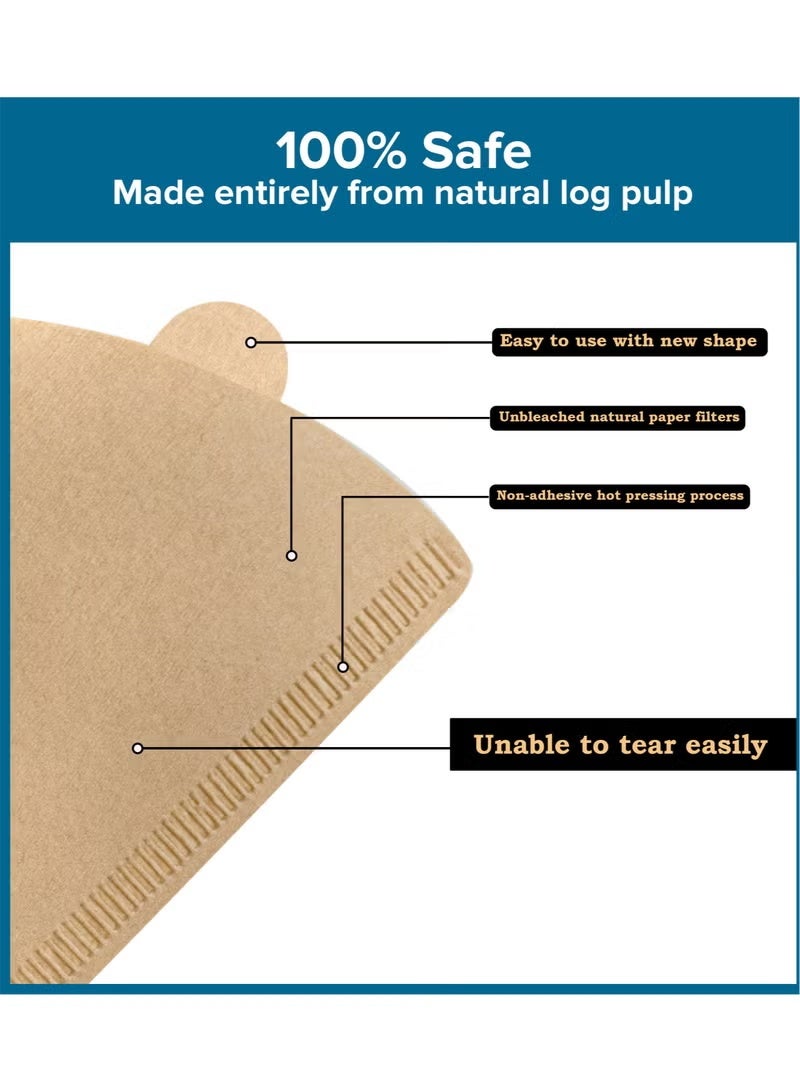 100 Piece Coffee Paper Filter V60 Size 02 Brown - Image 5