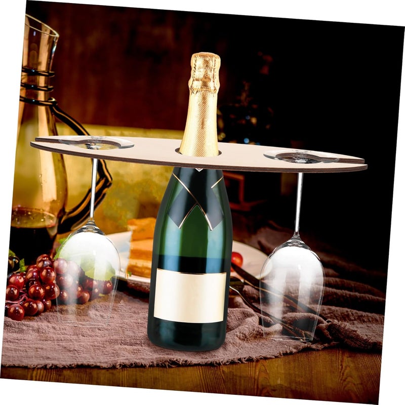VOSAREA 3pcs Wooden Wine Rack Unique Creative Wine Bottle Holder Stylish Red Stand for Home Decor Kitchen Bar - Image 5