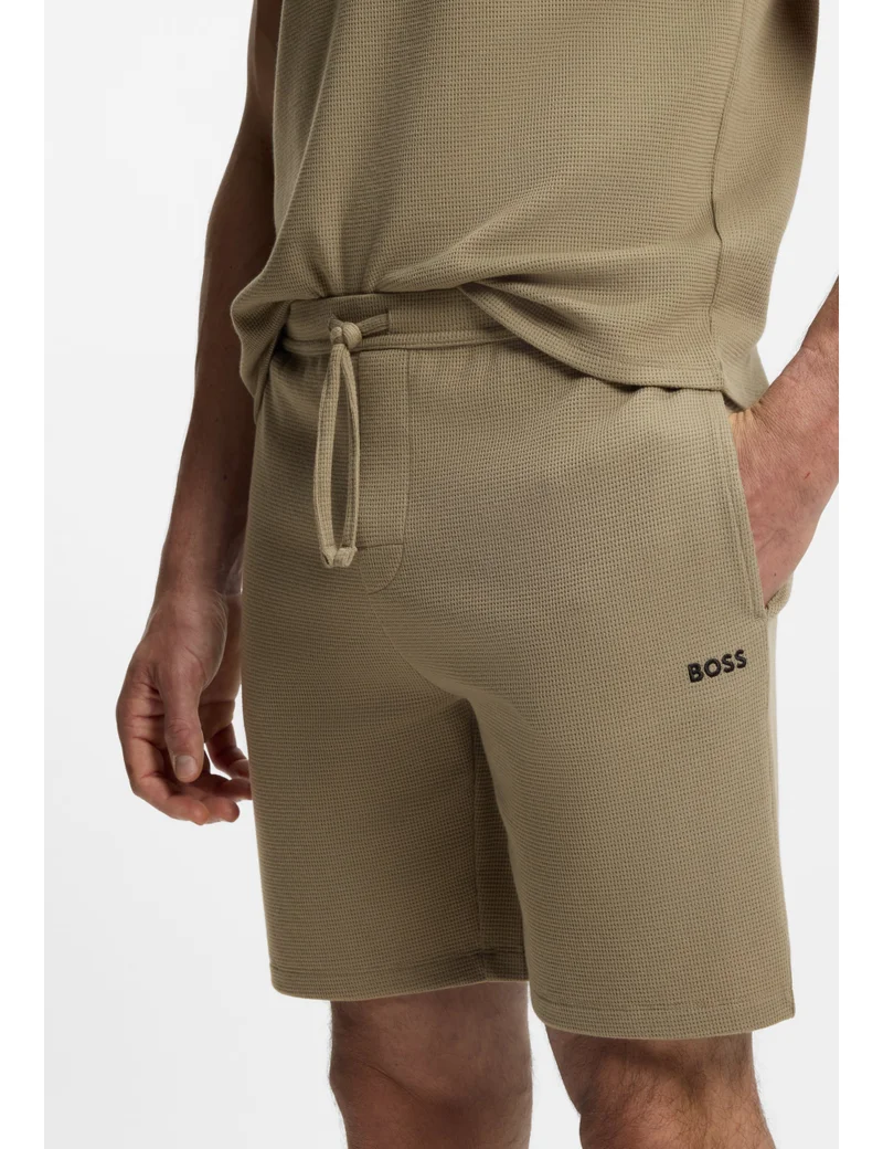 BOSS  Cotton-blend pyjama shorts with embroidered logo for Men | Best Price UAE