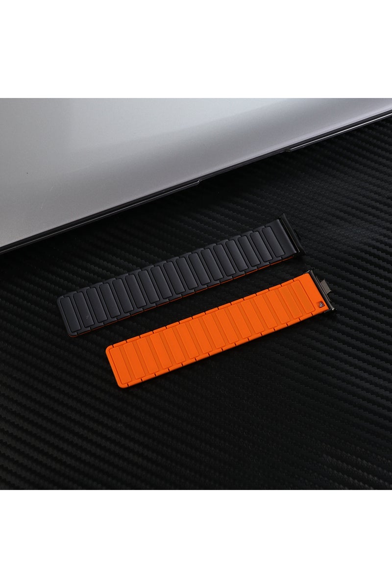 Redmi Watch 6-5-4 Black Orange-B Magnetic Watchband For Redmi Watch 6 5 4 Soft Silicone Loop Strap B
