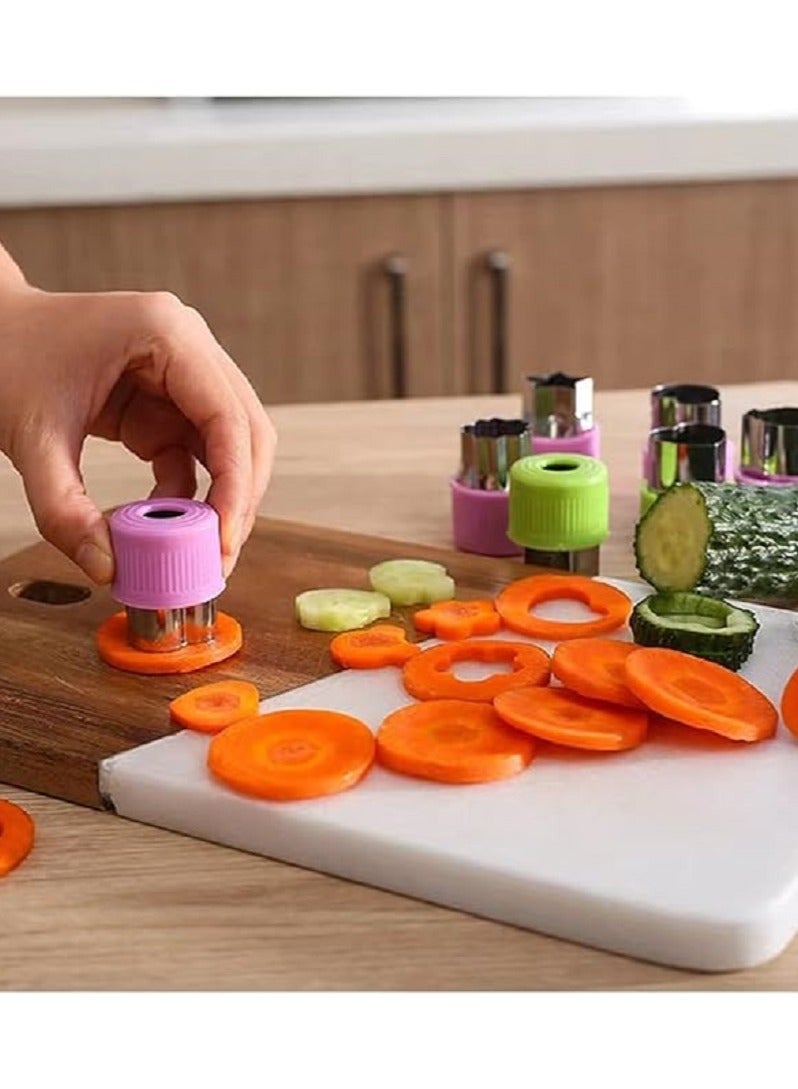 9 Pieces Vegetable Cutting Mold Set Children's Mini Biscuit Cutting Machine Flower Star Design Cartoon Animal Fruit and Biscuit Molds Purple - Image 5