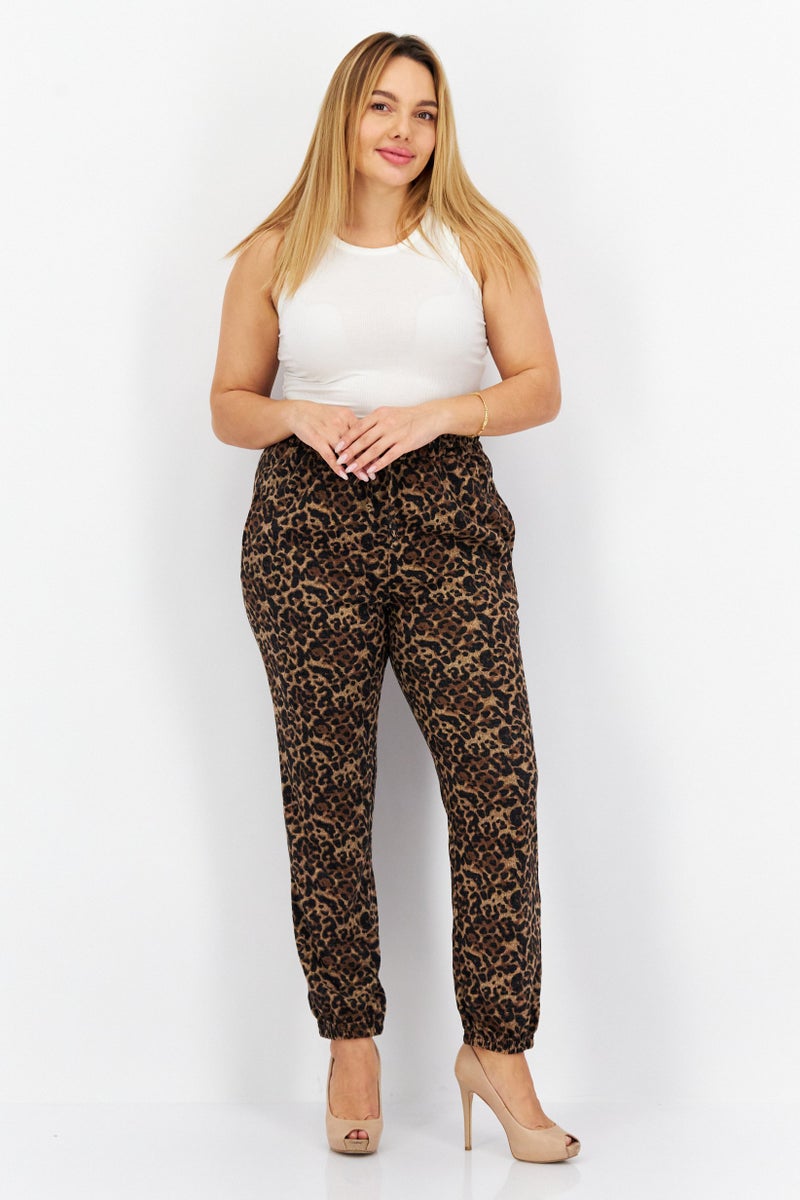 BB Dakota by Steve Madden Women Leopard Print Jogger Pants, Brown  - Image 3