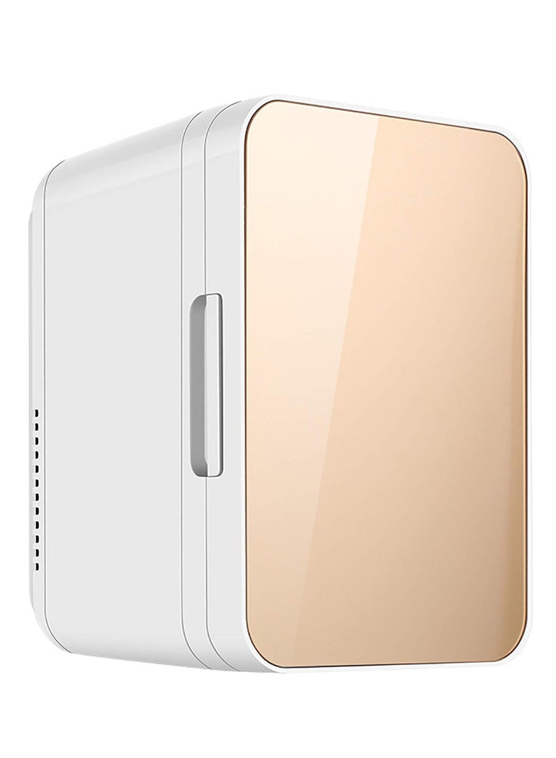 ايتي لايف ثلاجة صغيرة، ثلاجة سعة 8 لتر، غرفة تبريد مدمجة وقابلة للحمل، ثلاجة منخفضة الضوضاء، تخزين للسفر في السيارة، ثلاجة مستحضرات التجميل والعناية بالبشرة (ذهبي) - Image 1