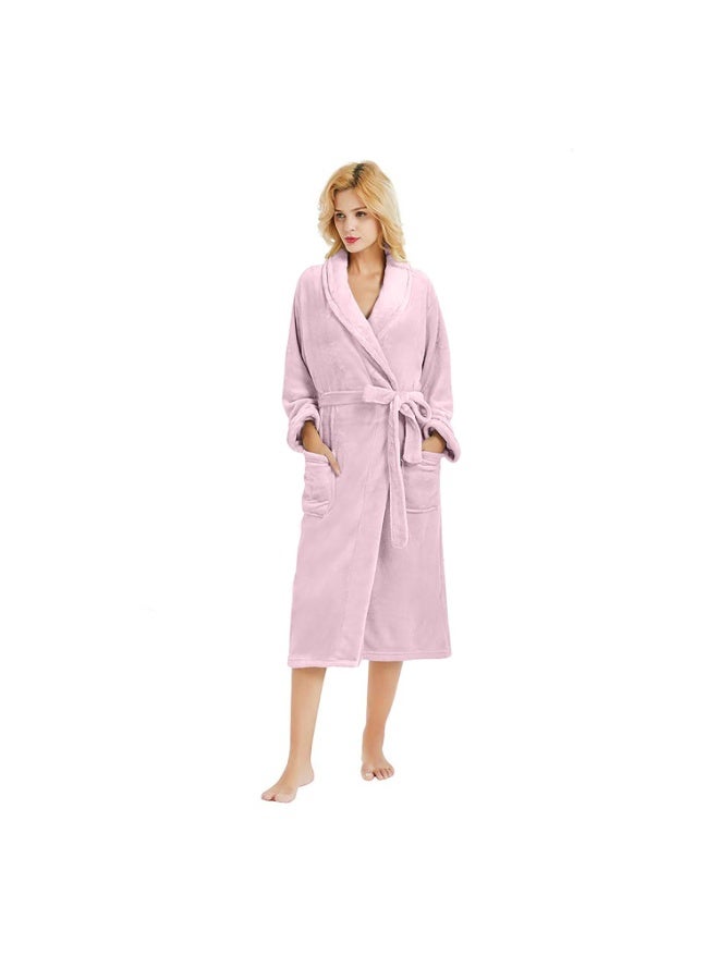 DESINO Unisex Bathrobes, Premium Bathrobes, Soft Flannel Long Bathrobes, Thick Robes For Men And Women, Pajamas, Home Shawl Robes, Spa Bathrobes - Image 4
