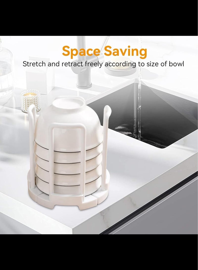 Bowl Rack, Adjustable Plate Holders for Dinner Plates Retractable Plates Organizer Dish Holder Plate Dish Rack Organizer with Handle for Kitchen Bowl Organizer,20x20x15  - Image 5