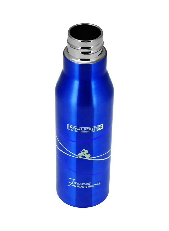 Royalford Double Wall Stainless Steel Water Bottle Blue/White - Image 2
