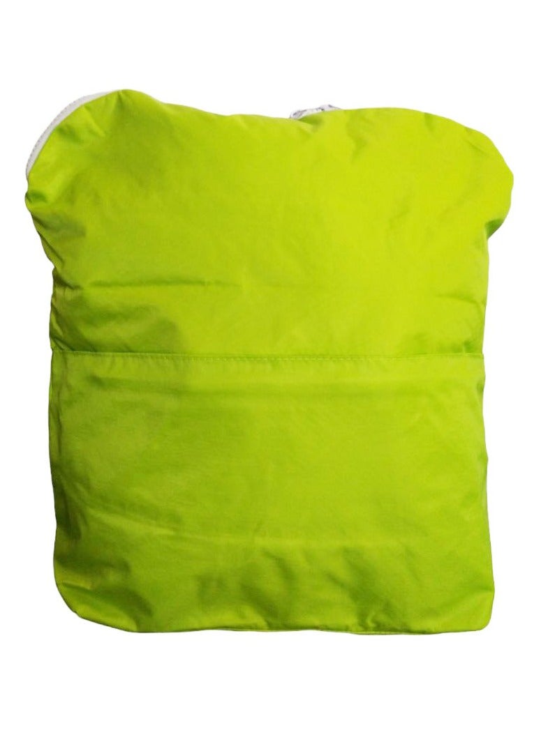 Multi-pocket bag with two zipper closure, school & messenger bag - Lime Green  - Image 1