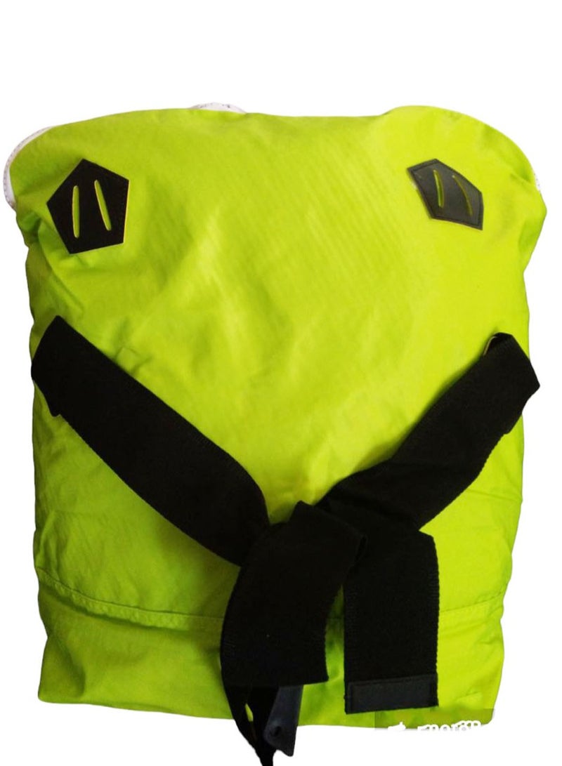Multi-pocket bag with two zipper closure, school & messenger bag - Lime Green  - Image 2