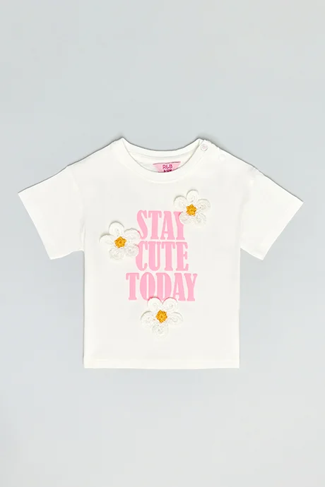 أر أند بي Printed T-Shirt with Crew Neck and Short Sleeves