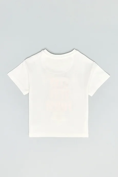 أر أند بي Printed T-Shirt with Crew Neck and Short Sleeves