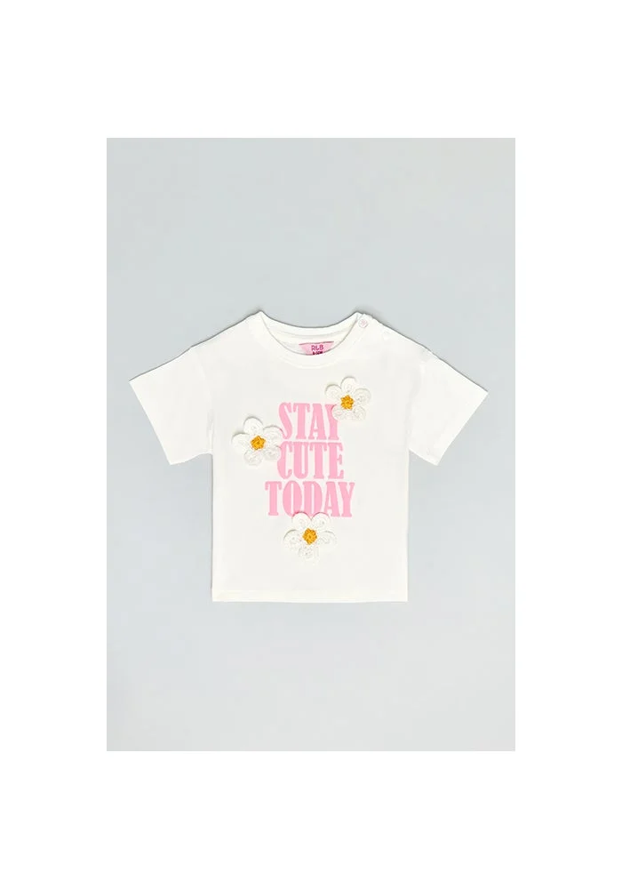 R&b Printed T-Shirt with Crew Neck and Short Sleeves