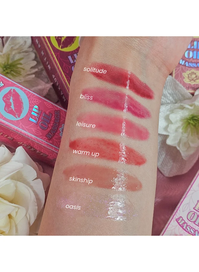 Rude Lip Oil Massage Tinted & Plumping Lip Oil- Leisure