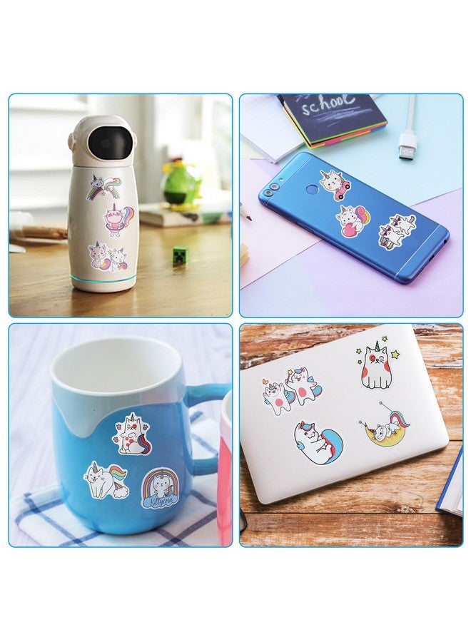 كليڤر بلاي مجموعة من 100 ملصق قطط وحيد القرن، هدايا حفلات قطط وحيد القرن، ديكورات أعياد الميلاد - Image 5