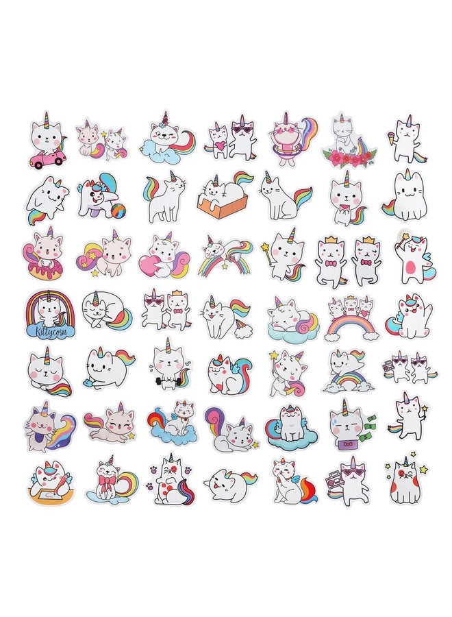 كليڤر بلاي مجموعة من 100 ملصق قطط وحيد القرن، هدايا حفلات قطط وحيد القرن، ديكورات أعياد الميلاد - Image 2