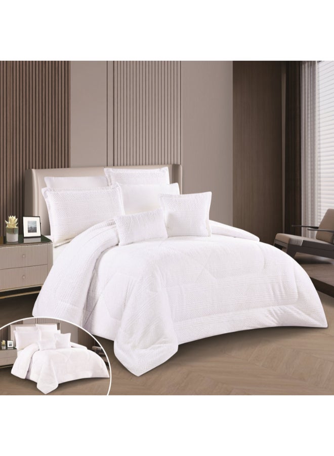 LEVORE Winter Comforter Set Made Of Fur And Velvet Double-Sided With Durable And Soft Fabric Heavy Filling 8 Pieces King Size - Image 1