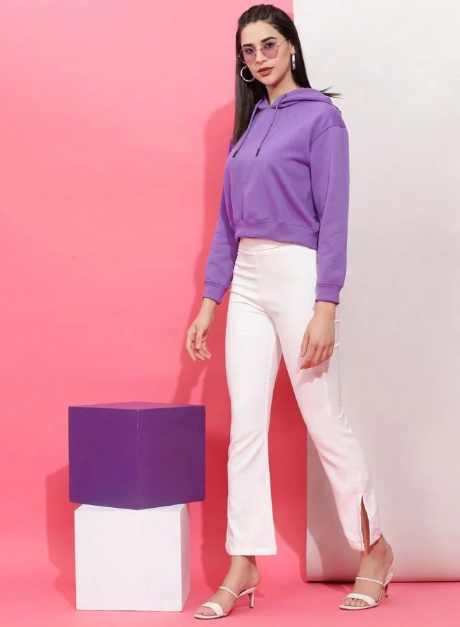 Freehand  Women Regular Fit Solid Hooded Neck Long Sleeve Overhead-Hooded Sweatshirt  | Best Price UAE