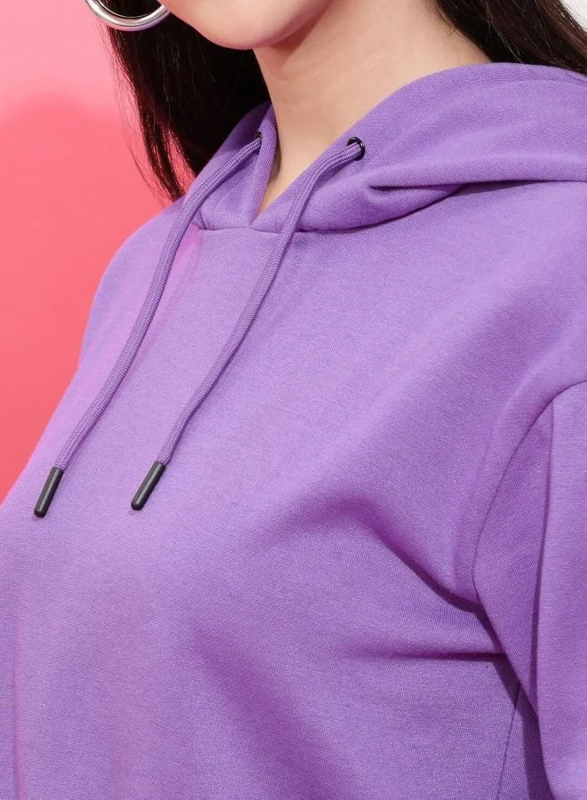 Freehand  Women Regular Fit Solid Hooded Neck Long Sleeve Overhead-Hooded Sweatshirt  | Best Price UAE