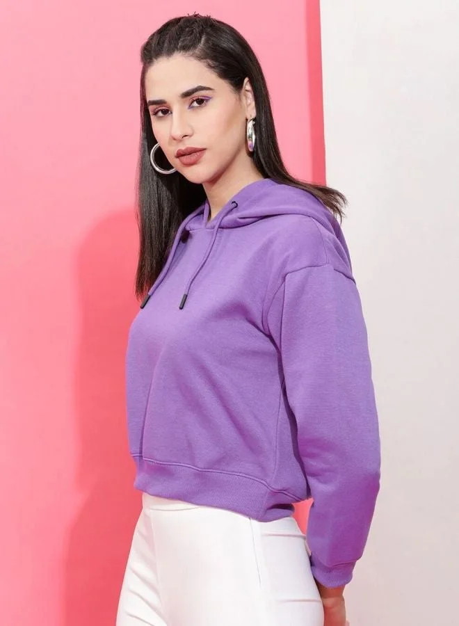 Freehand  Women Regular Fit Solid Hooded Neck Long Sleeve Overhead-Hooded Sweatshirt  | Best Price UAE