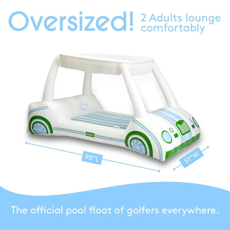 FUNBOY Country Club Golf Cart Pool Float, Two Cup Holders, Removable Fringe Shade, Float for Summer Pool Party and Entertainment - Image 5