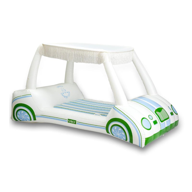 FUNBOY Country Club Golf Cart Pool Float, Two Cup Holders, Removable Fringe Shade, Float for Summer Pool Party and Entertainment - Image 1