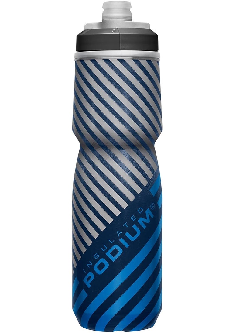 CAMELBAK CamelBak Podium Chill Outdoor Insulated Squeeze Bottle 21oz, Navy Stripe  - Image 3