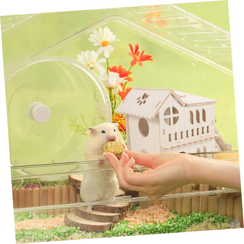 Wooden Hamster House Hideout Villa With Climbing Ladder For Play And Sleep Durable Safe Design - Image 3