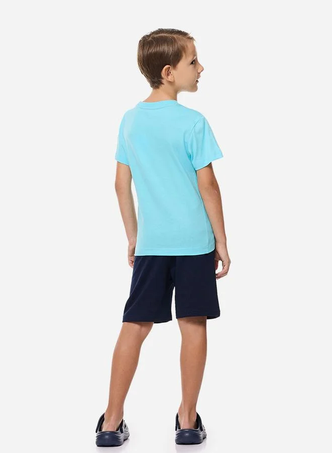 فكتور اند جين Victor and Jane Dinosaur Graphic Print T-Shirt and Drawstring Shorts Set