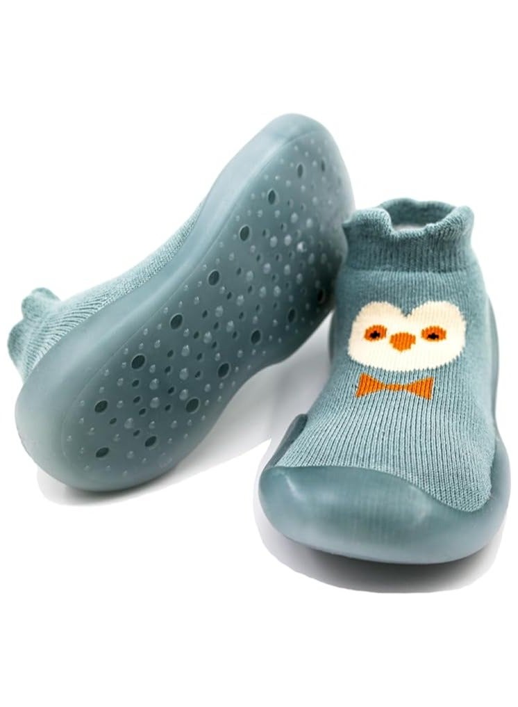 ZONEY Anti-Slip Baby Toddler First Walking Sock Shoes, Cotton Lightweight Slip-On Shoes with Soft Rubber Sole - Image 1