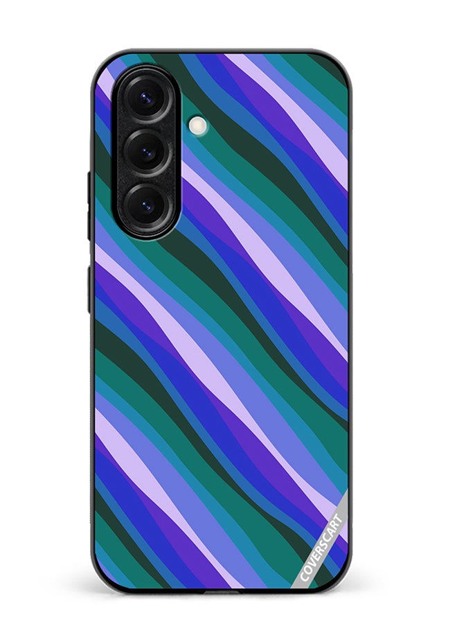 Protective Case Cover For Samsung Galaxy S25 Plus Colorful With Curved Lines Pattern Design Multicolour