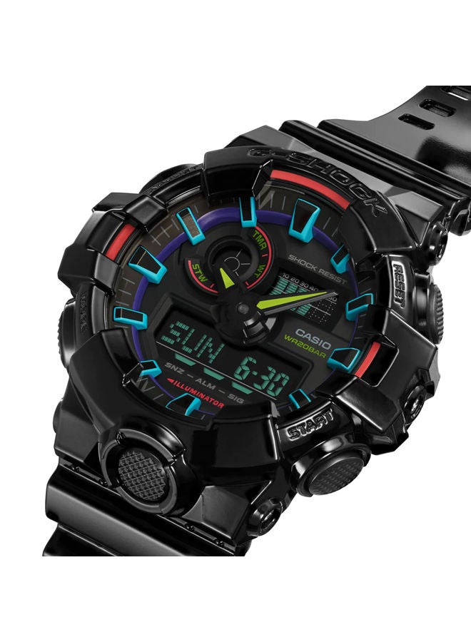 CASIO Resin Digital Watch GA-700RGB-1ADR - Image 2