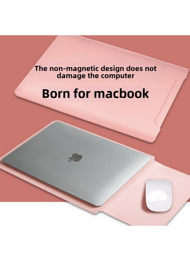 Generic - Applicable To Apple Notebook Inner Bag 13/14/15/16/inch Xiaomi Huawei Computer Bag Non-magnetic Thickened Pu Leather-Color: Cloud Gray + Accessories Storage Bag * Can Be Used As Mouse Pad-Applicable Model:15 Inch - Image 1